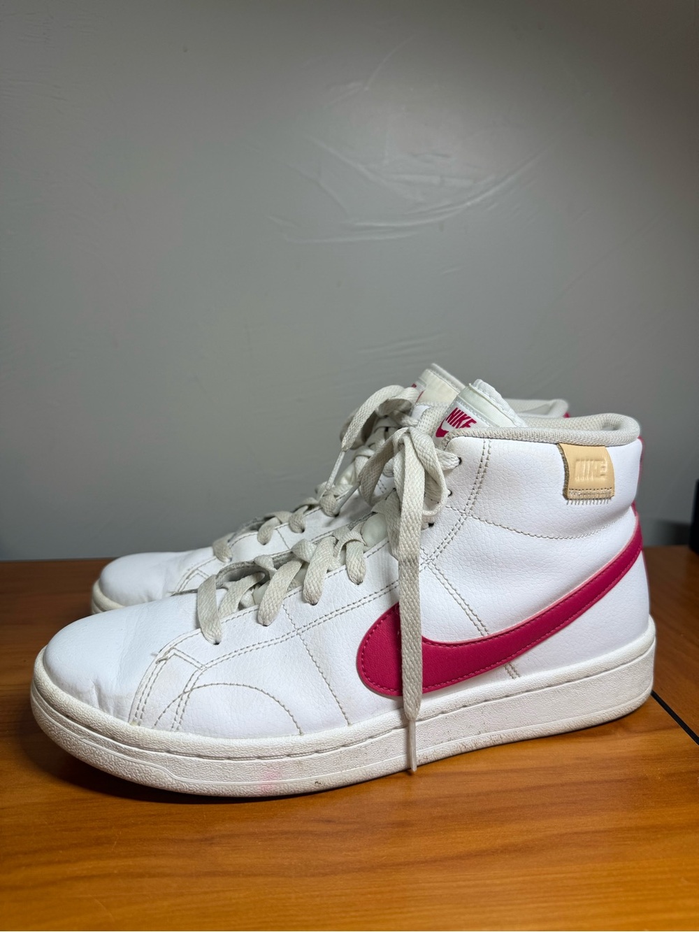 Nike Womens Court‎ Royale 2 Mid White/Rush Pink Leather Sneaker Shoe W10